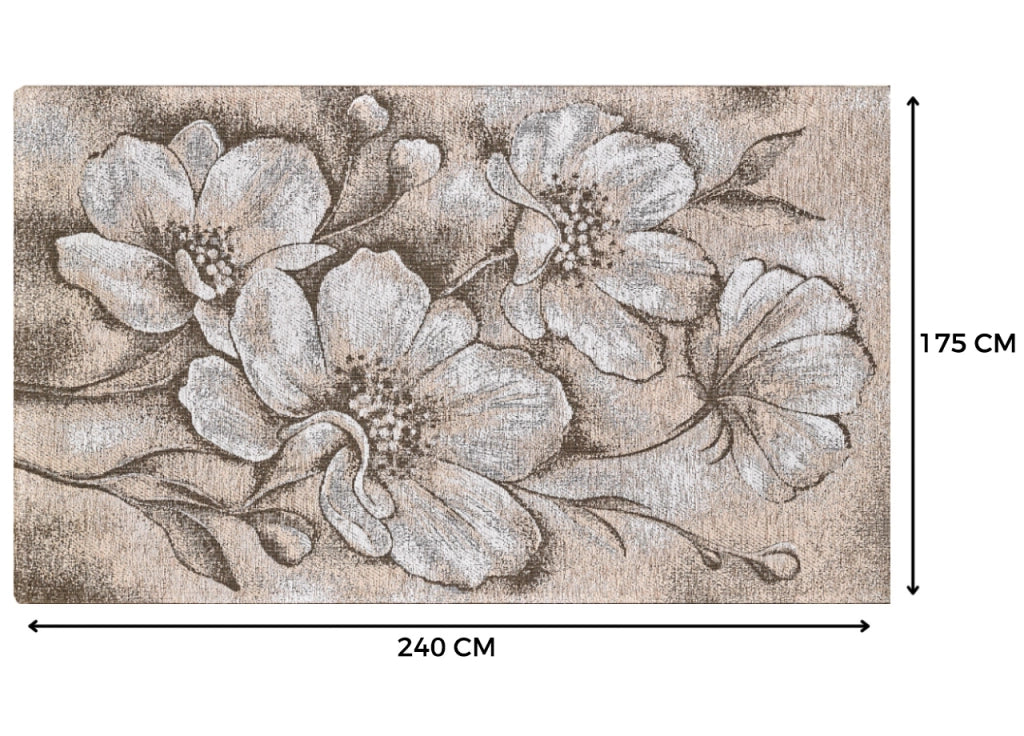 Tappeto Salotto Velour Antiscivolo Disegno Asturia By Suardi - 175x240 - Tortora