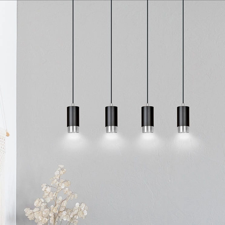 Lampadario Emibig Fumiko metallo 4xGU10 nero/cromo regolabile