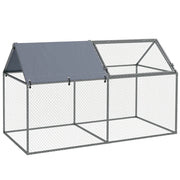 Gabbia per Animali in Acciaio con Tetto in Tessuto ¨C zephmum ¨C 198x100x120 cm Verde Argento