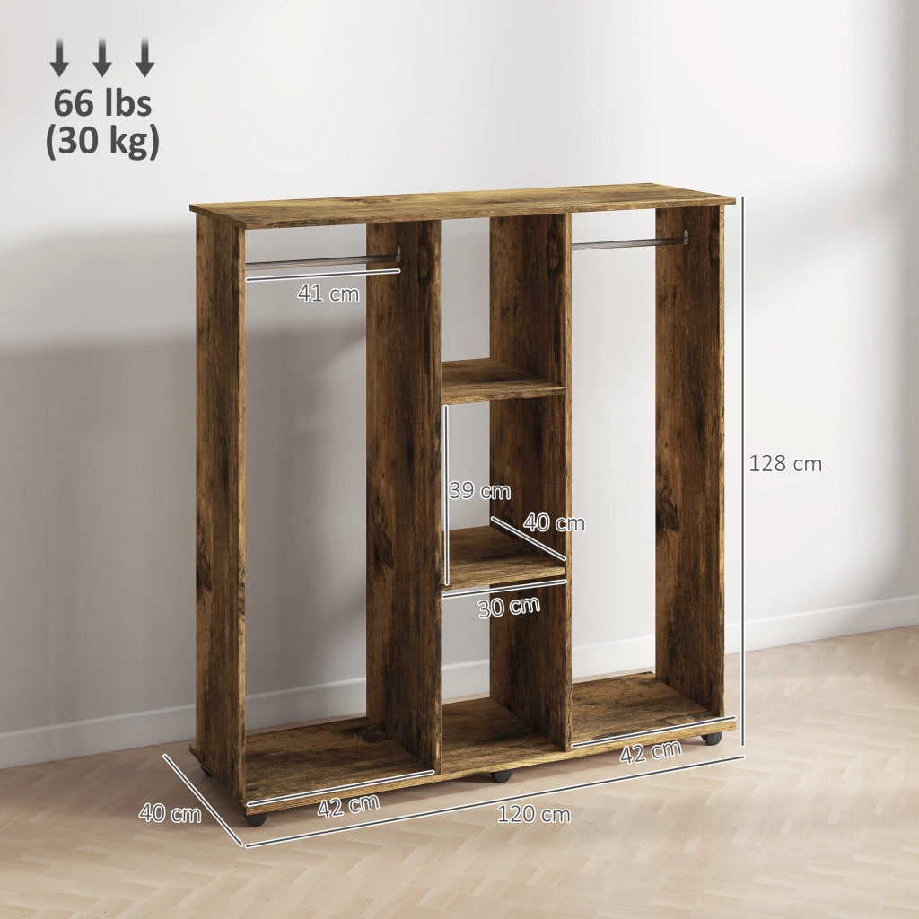 Armadio scorrevole con appendiabiti ¨C Minimal ¨C 120x40x128 marrone
