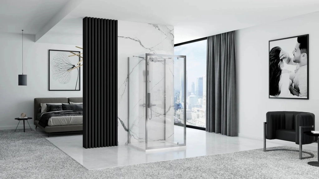 Cabina Doccia A Parete Rea Rapid Swing Chrome 100x100