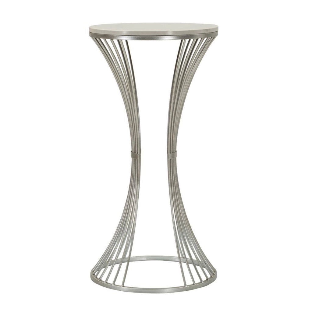 Tavolino VKH582, Argento, Marmo, 40x40x79 cm