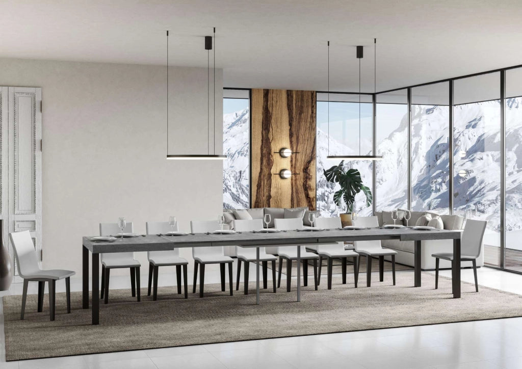 Tavolo allungabile 90x180/440 cm Every Cemento telaio Antracite