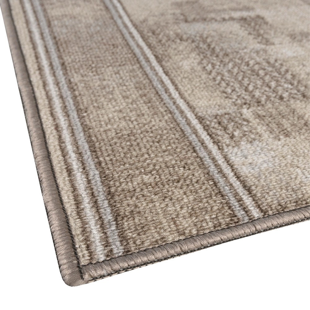 Passatoia Scala Scalinata Ingresso 67x280 Cm Bordata Tappeto Corridoio Gradini Antiscivolo Beige