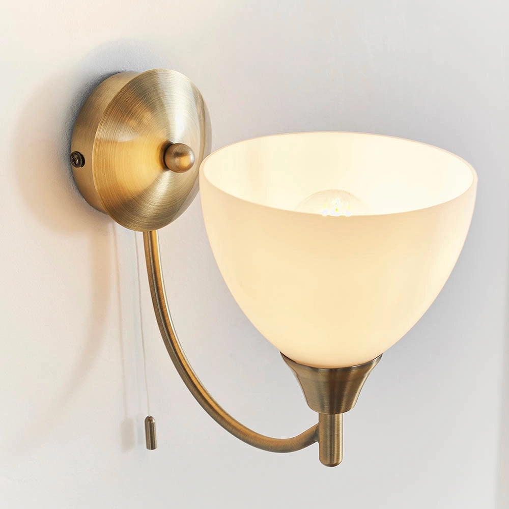 Applique retrò ottone anticato con tirante E14 Endon