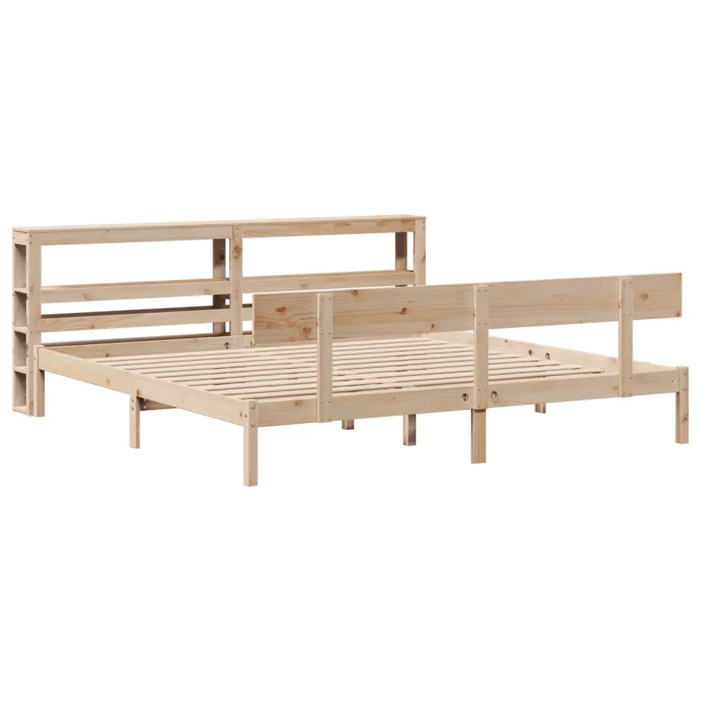 Letto matrimoniale | Letto per adulti | Letto senza Materasso 200x200 cm in Legno Massello di Pino