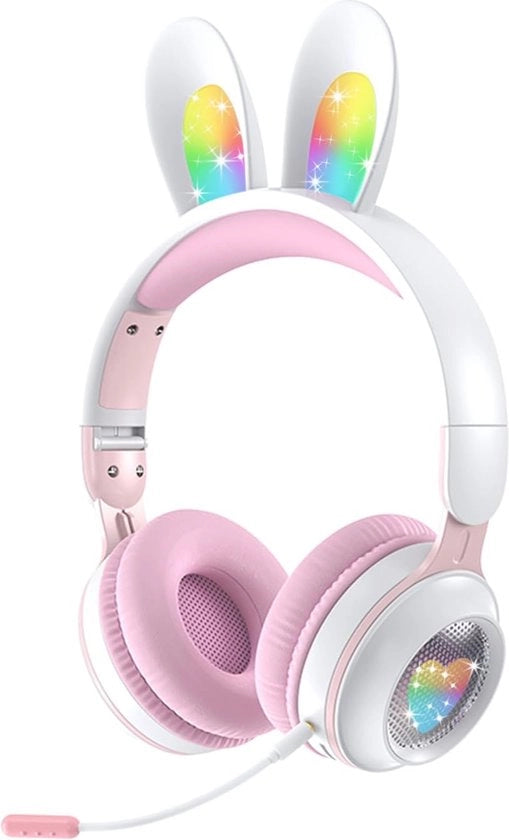 Cuffia per bambini wireless con illuminazione LED e microfono - Ripiegabile con limite di volume