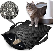 Pavimento per gatti - 45 x 30 cm - Asse di puleggia - Antiscivolo - Imprermeabile - Resistenente all'urina - Contenitore di litri - Grigio