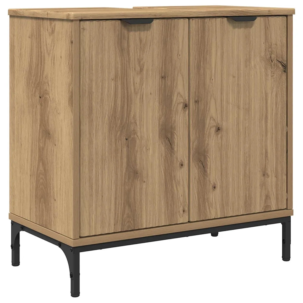 Armadio per Lavabo da Bagno con porta Rovere artigianale 883423