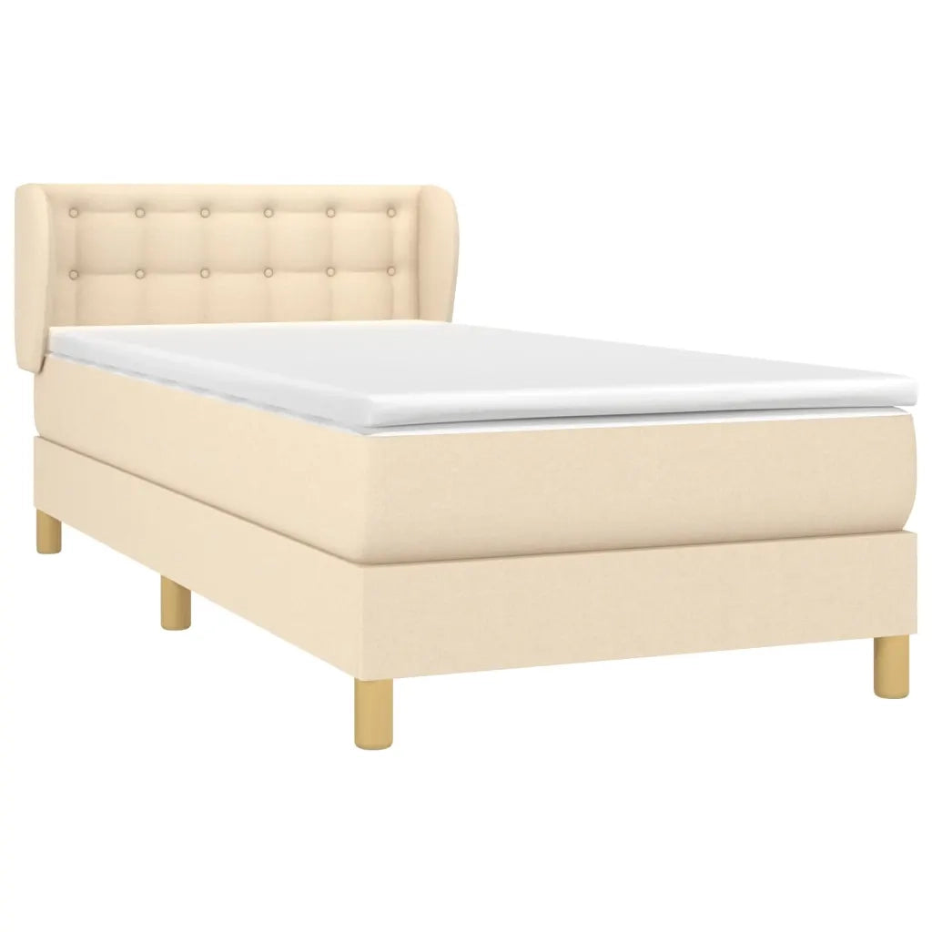 Giroletto a Molle con Materasso Crema 90x190 cm in Tessuto 3127090