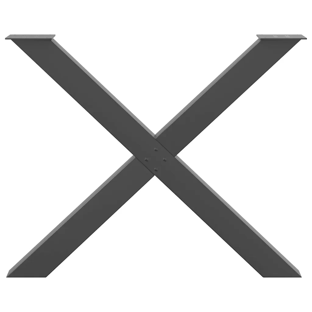Gambe per tavolo da pranzo a forma di X 3 pz Antracite 90x(72-73) cm Acciaio 4012998