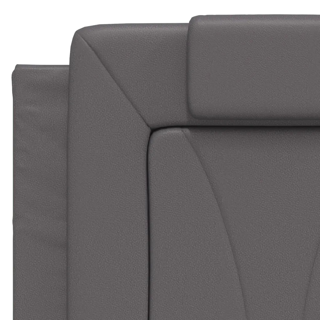 Letto matrimoniale | Letto per adulti | Letto Viana con Materasso Grigio 120x200 cm in Similpelle