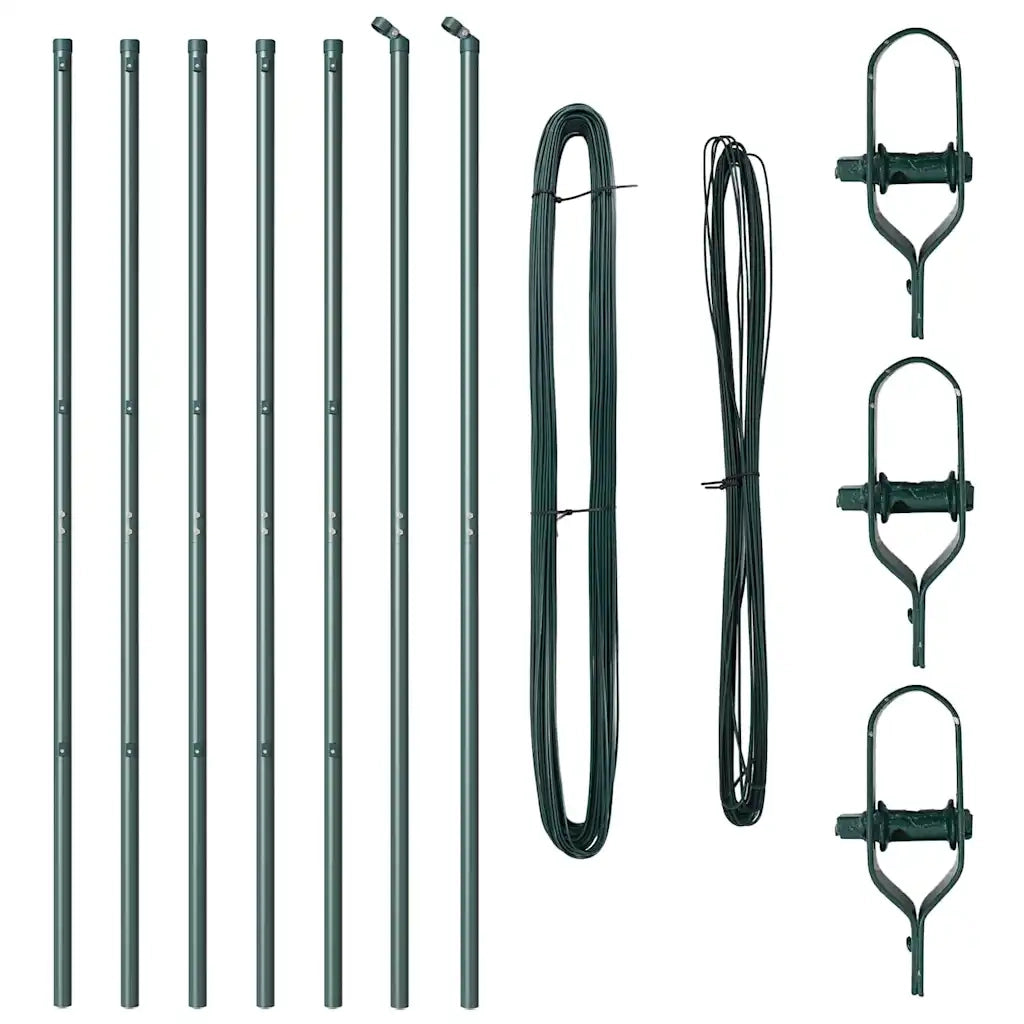 Palo della recinzione 7 pcs Verde Acciaio 42004192