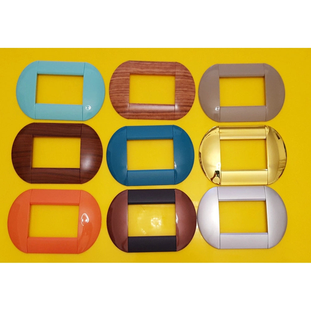 Trade Shop - Placca Placche Placchette Compatibili Living International Light Bombate Bticino - Bianco Opaco -7 Fori     -
