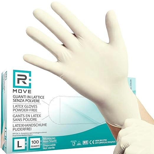 1Conf. da 100pz Tg.L - RMove Guanti Lattice 5.7gr Senza Polvere
