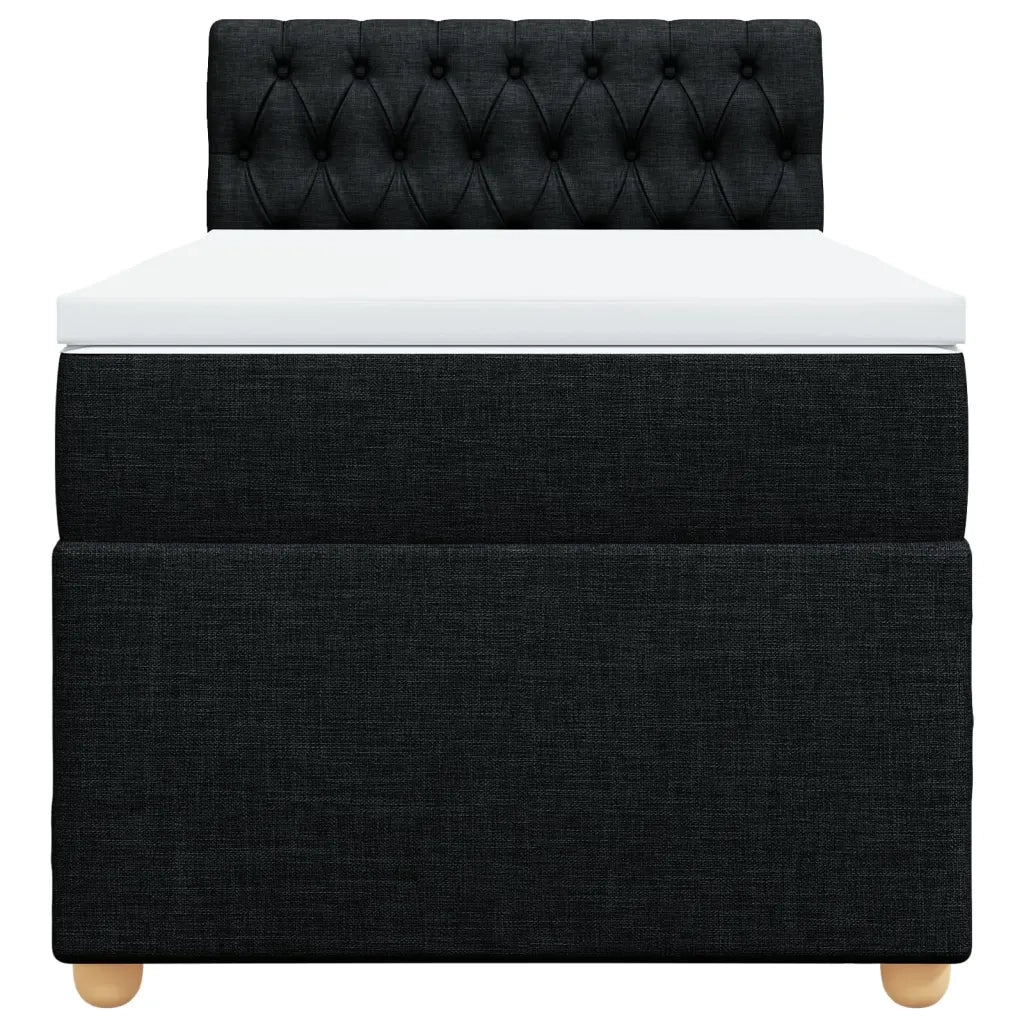 Giroletto a Molle con Materasso Nero 90x200 cm in Tessuto 3286572