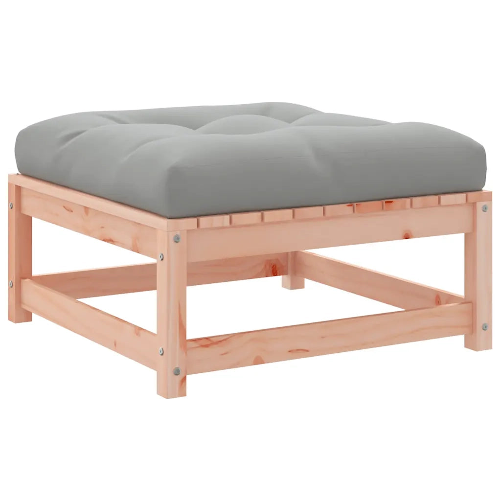 Poggiapiedi Giardino con Cuscini 2 pz Legno Massello di Douglas 838107