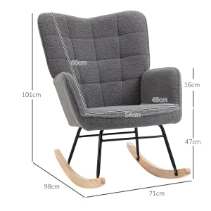 POLTRONA A DONDOLO 98x71x101 cm Grigio scuro in poliestere