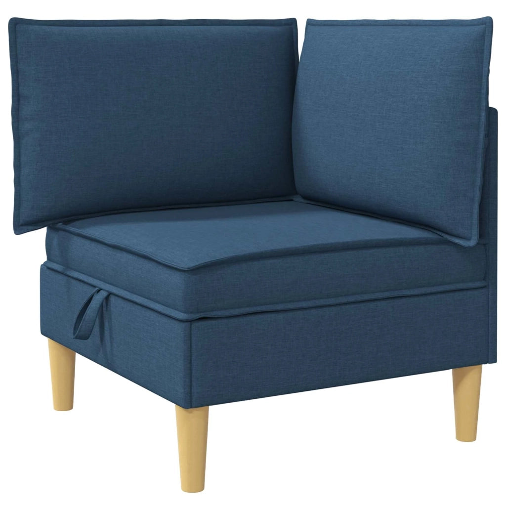Set di mobili per il soggiorno con cuscino 5 pcs Blu Tessuto 3413716