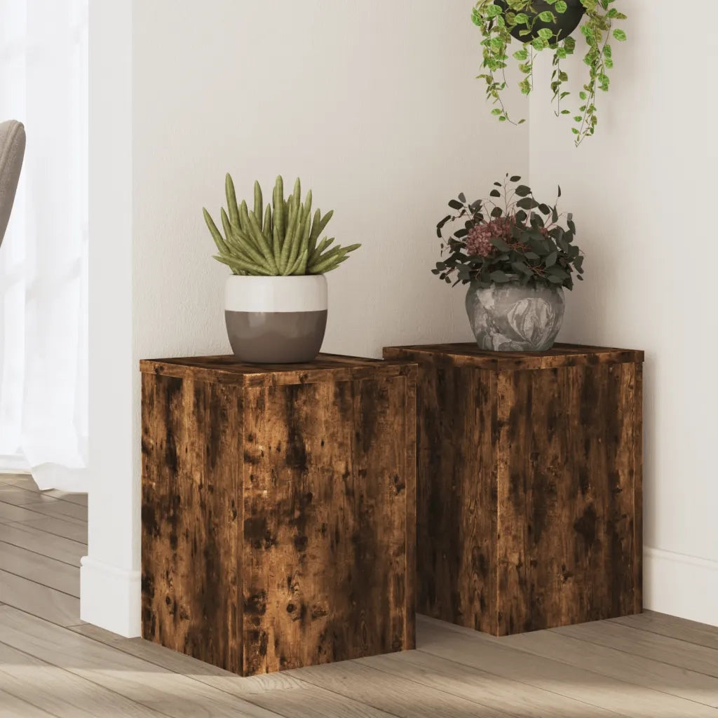 Supporti per piante | Sostegno per piante 2 pz Rovere 25x25x35 cm Legno Multistrato