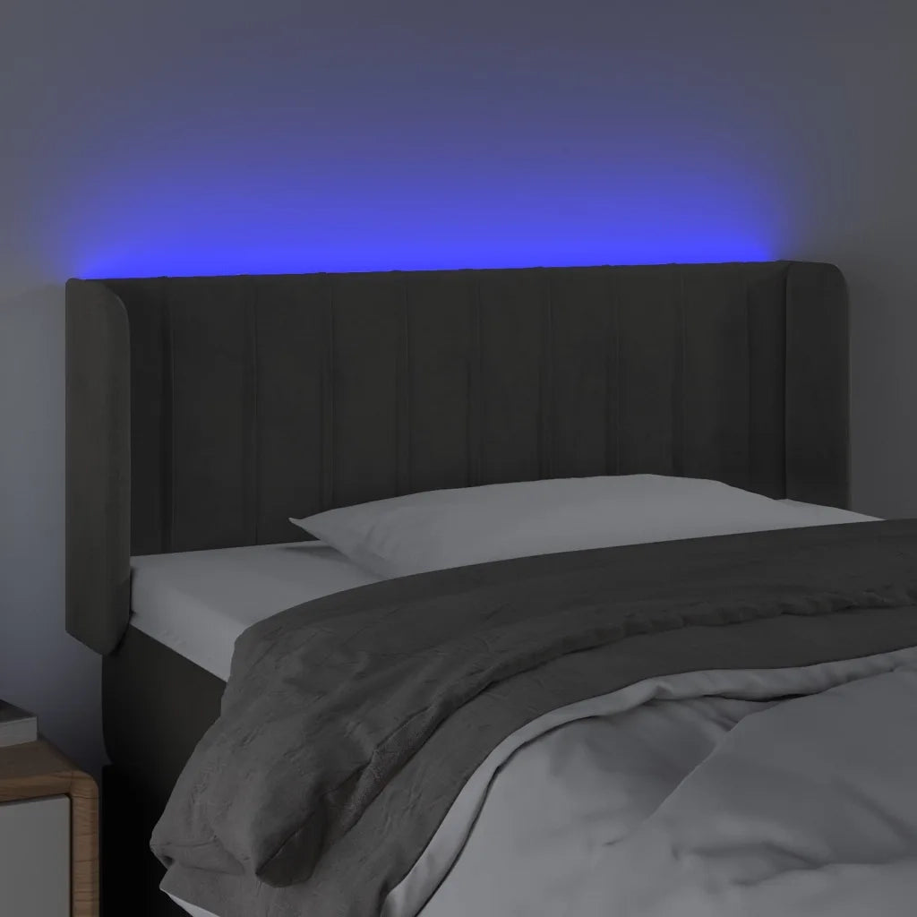 Testiera a LED Grigio Scuro 103x16x78/88 cm in Velluto 3123517