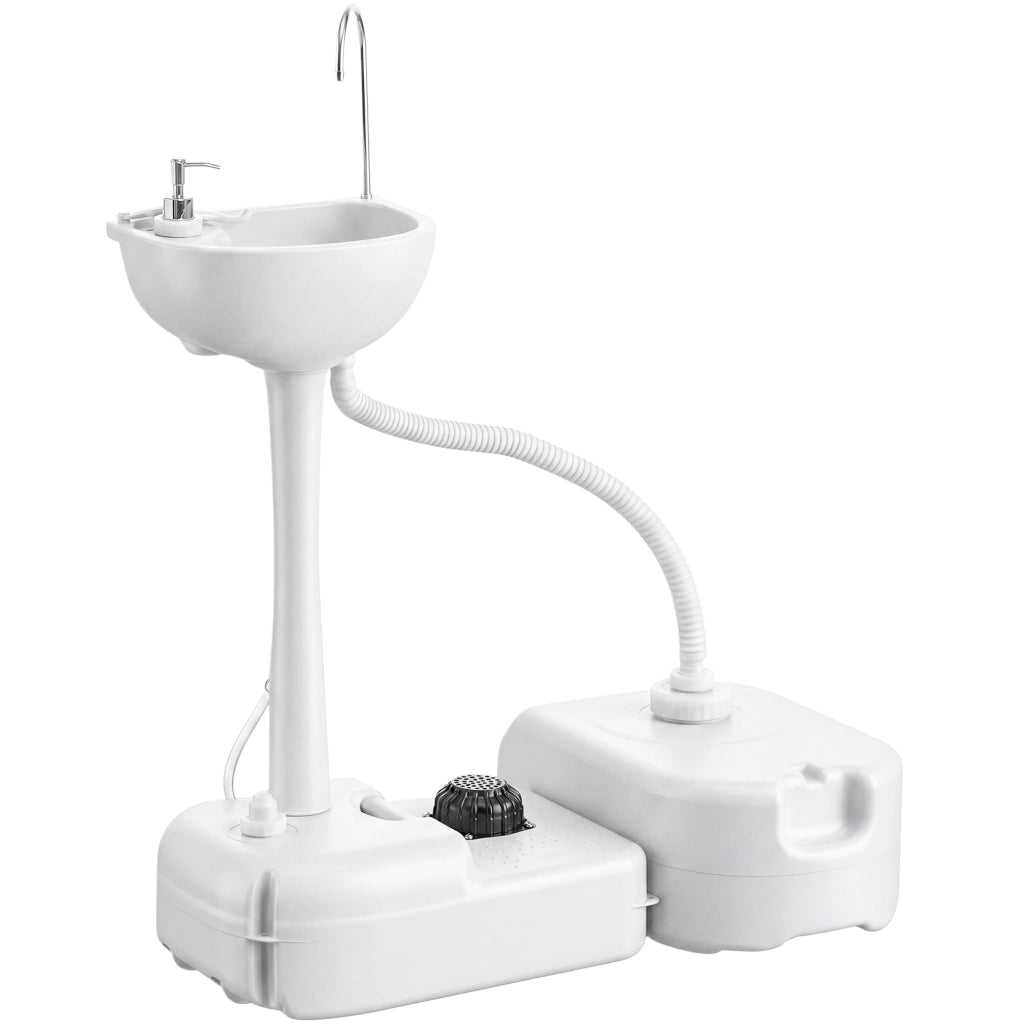 Lavabo Portatile da Campeggio con 2 Ruote. Serbatoio Acqua 17L e Serbatoio Sapone 2.5L. 83x50x103cm