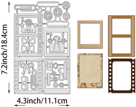 Scegli la forma premium - Taglierine per carte - Forme metalliche - Disegni decorativi - Scrapbooking DIY - 0,8 mm di spessore