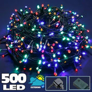 Trade Shop - Catena Luminosa 500 Luci Led Lucciole Multicolor Controller 8 Funzioni Esterno -