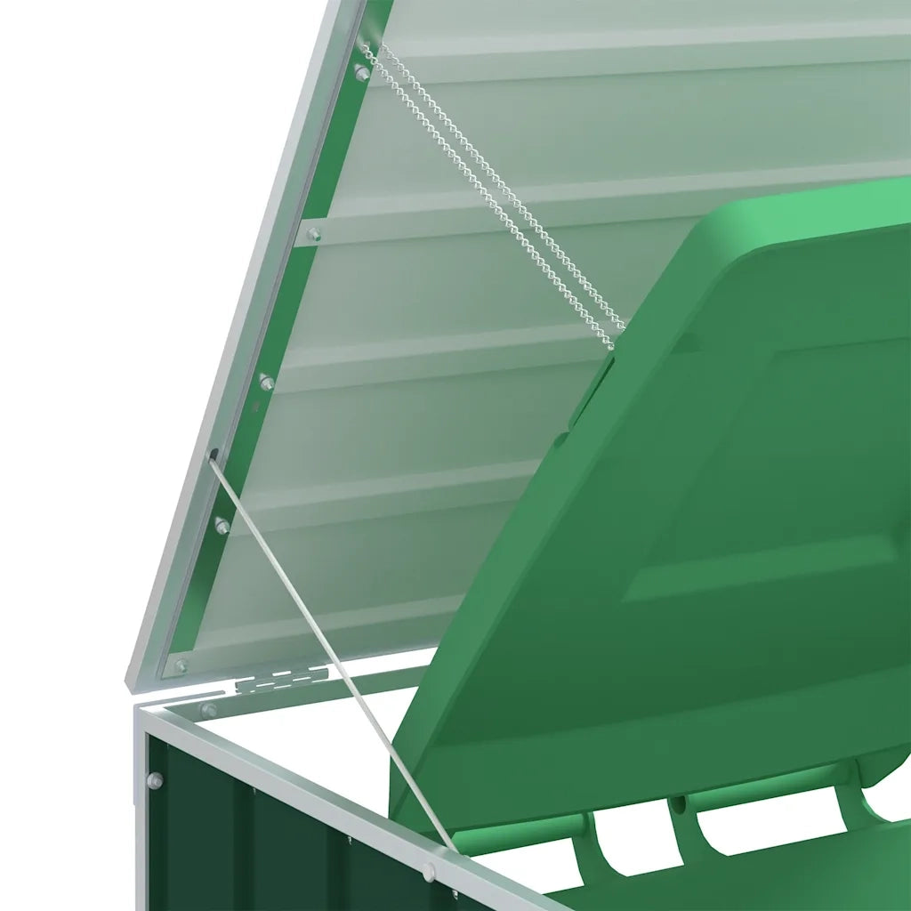 Copribidone con Ruote Bidone Singolo Verde 72x81x115cm Acciaio 4006171