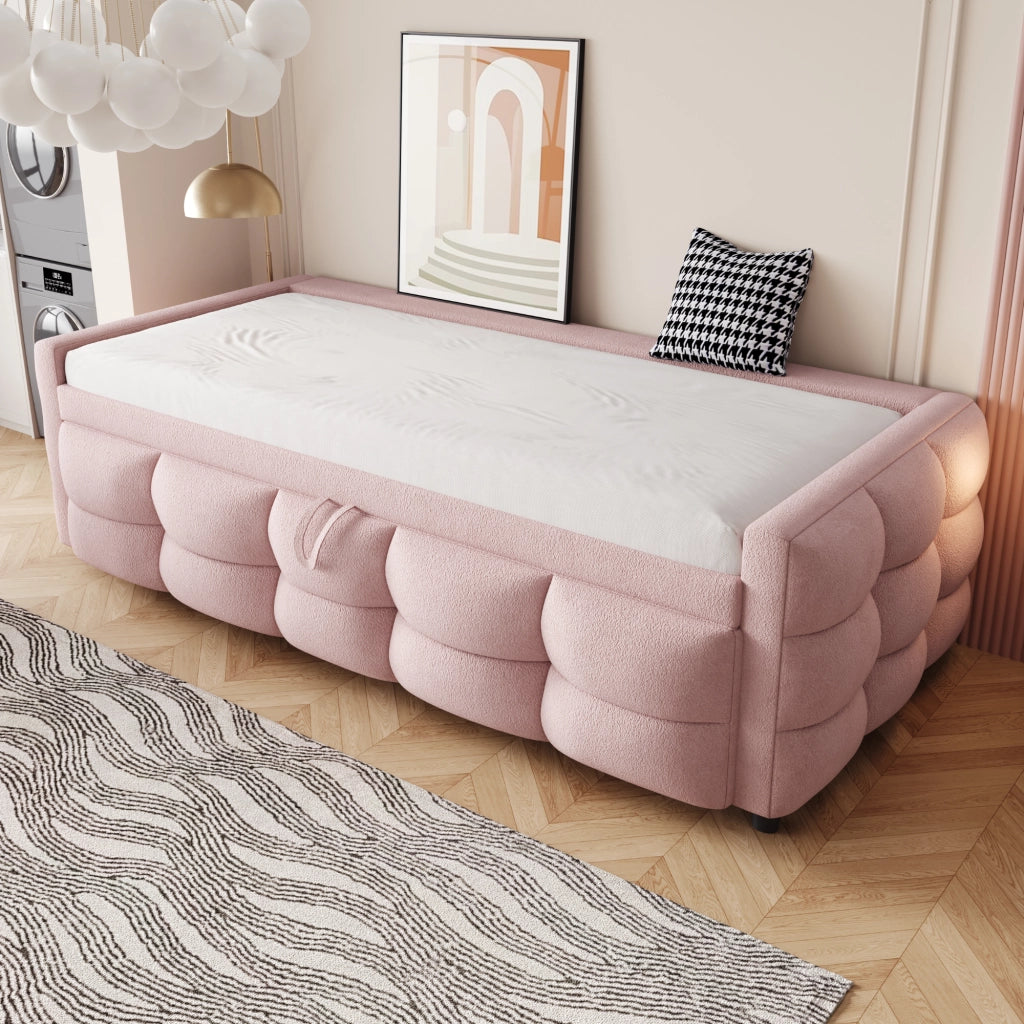 LETTO Combinato Estraibile 90/180x190 cm Teddy Rosa