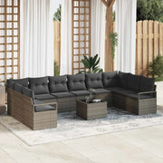 Set Divano da Giardino 11 pcs Grigio chiaro polyrattan 3355238
