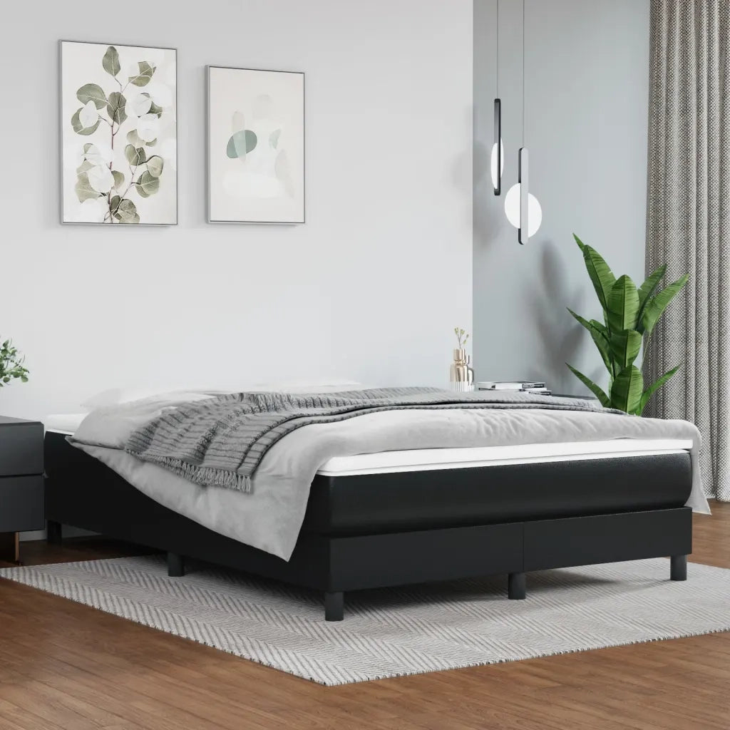 Struttura Letto a Rete a Molle Nero 140x200 cm in Similpelle 3120700