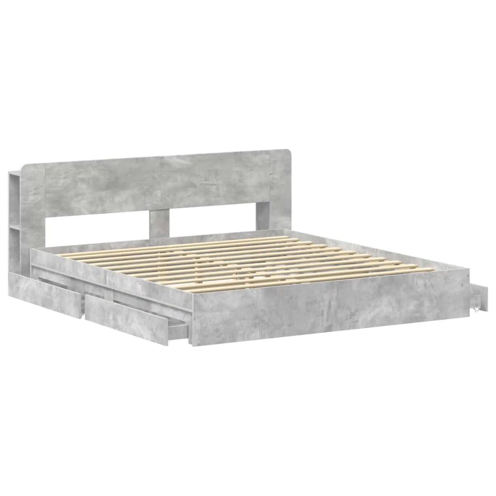 Telaio del letto con storage Grigio Cemento 200 x 200 cm 3433606