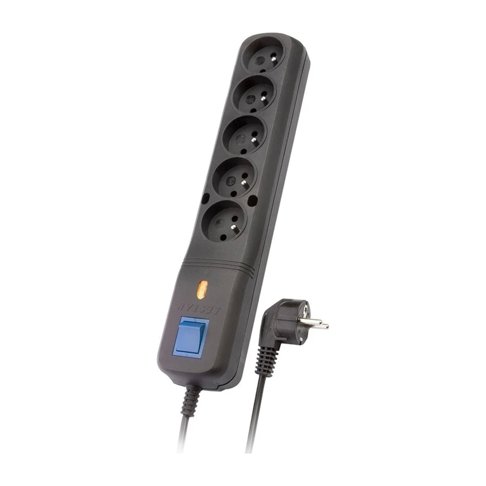 Prolunga LESTAR LV 530W con presa da 1,5 m 230 V CA per interni, nera