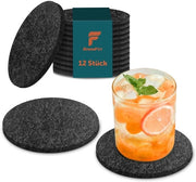 Set di 12 Sottopanchine per Bicchieri, Sottopanchine Ronde in Velluto per Bicchieri, Sottopanchine Antiscivolo Resistenti al Calore e Lavabili, Sottopanchine per Bicchieri, Bicchieri e Calici