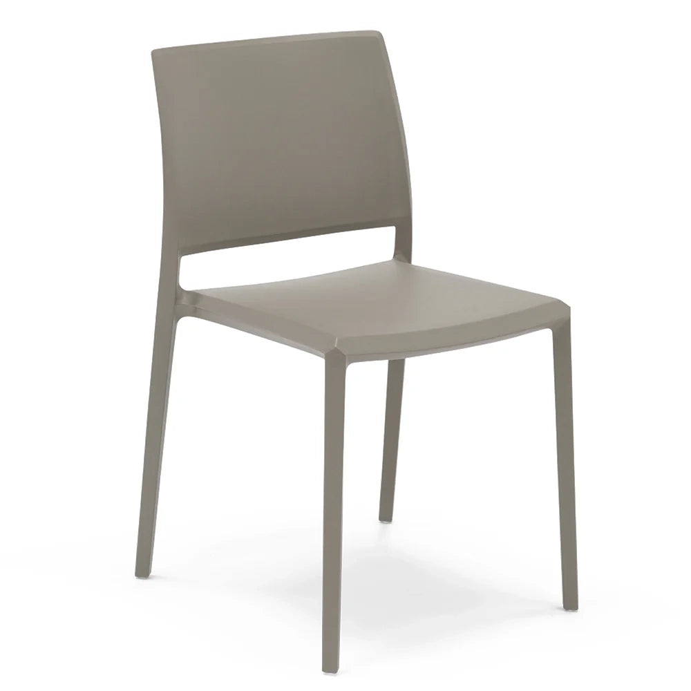 Sedia in polipropilene MEGAN, impilabile, resistente ai raggi UV, design moderno, ideale per sala da pranzo, cucina, sala d’attesa, bar, ristoranti o giardino, colore Bianco