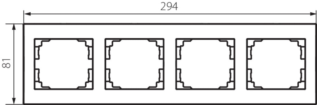 Cornice quadrupla orizzontale LOGI nero opaco Kanlux 33577