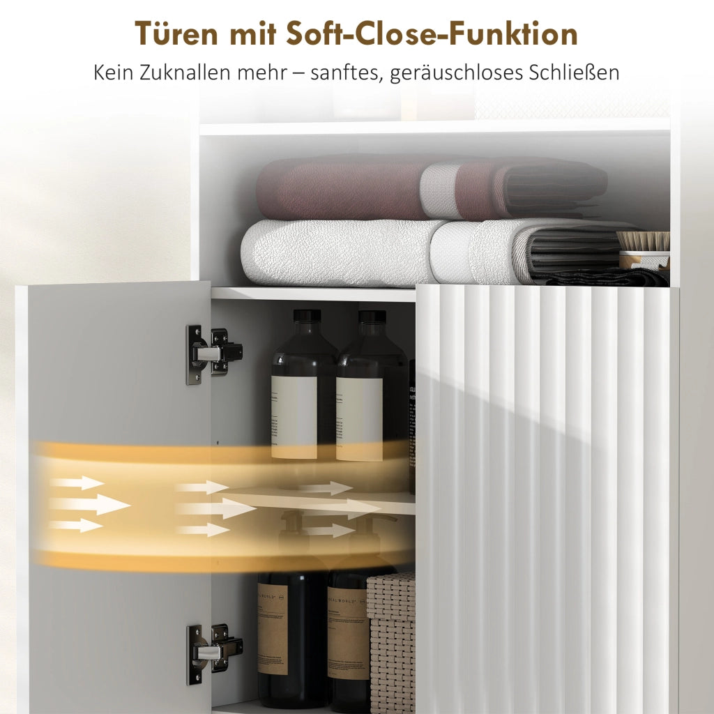 Mobile bagno con ante soft-close e ripiani aperti ¨C Xylo ¨C MDF bianco