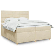 Giroletto a Molle con Materasso Crema 200x200 cm in Tessuto 3291392