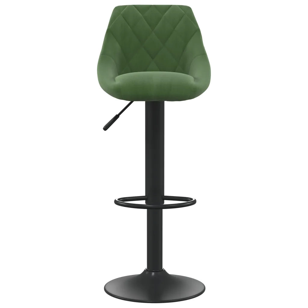 Sgabello da Bar Verde Scuro in Velluto 335341