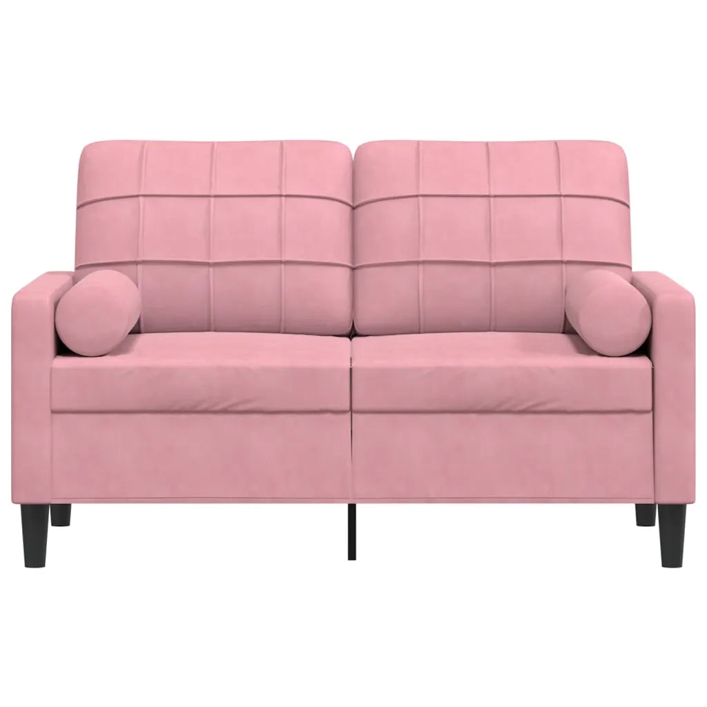 Divano a 2 Posti con Cuscini-Sofa 2 Posti con Cuscini Rosa 120 cm in Velluto 276451