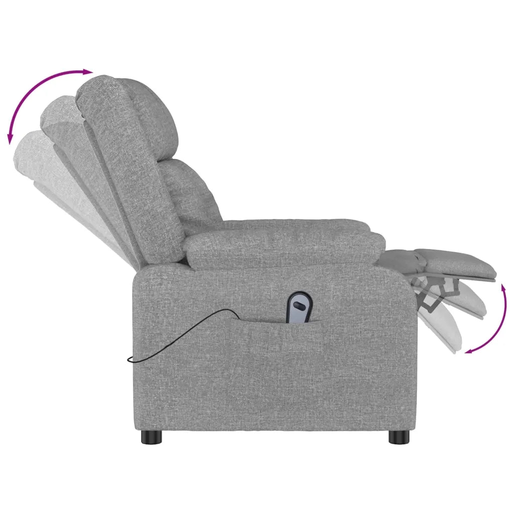 Poltrona Elettrica Reclinabile Grigio Chiaro in Tessuto 3143567