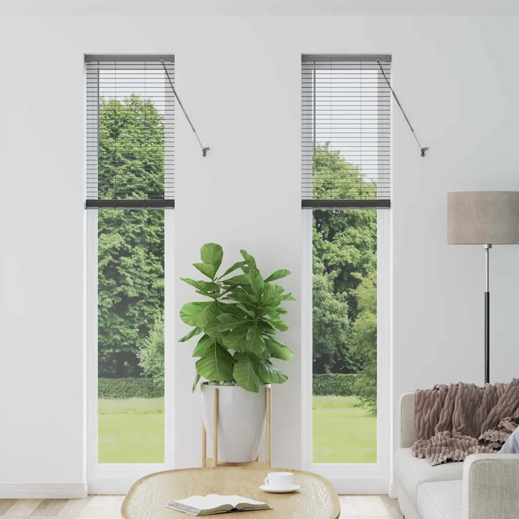 Tendaggi a Veneziana | Tenda a lamelle Grigio scuro 220 x 45 cm Alluminio