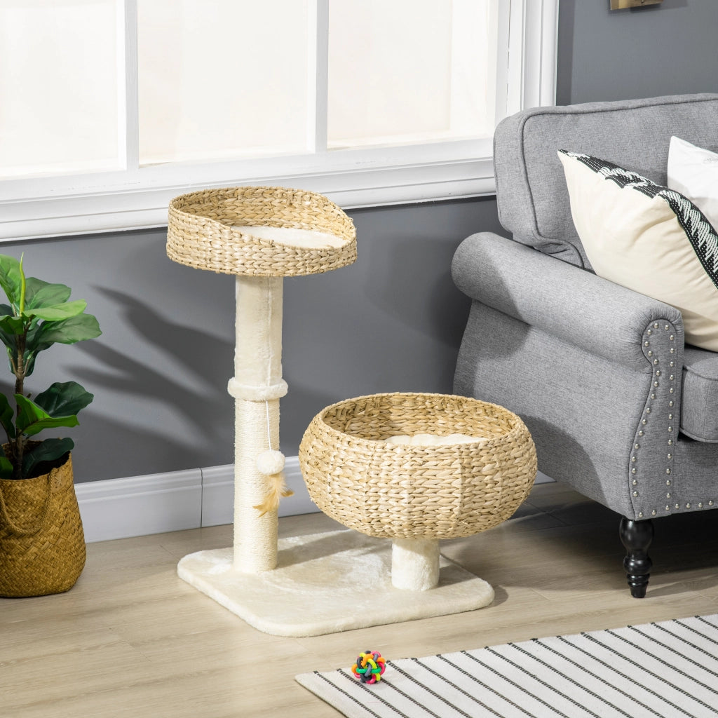 Tiragraffi per gatti con piattaforma e nicchia ¨C Minimal ¨C 72 cm