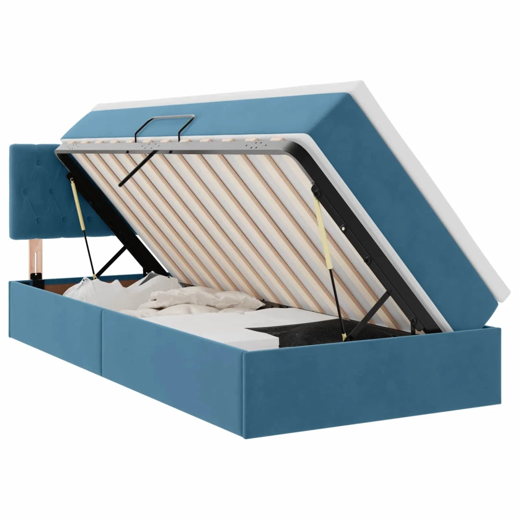 Letto con Contenitore Blu Scuro 90 x 200 cm Velluto 3370795