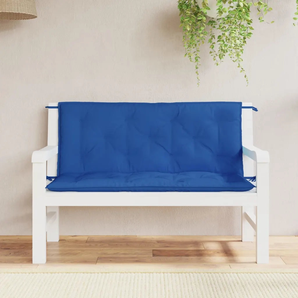 Cuscini per Panca 2 pz-Set di 2 Cuscini per panchina Blu 120x50x7 cm in Tessuto Oxford