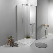 Cabina Box Doccia 100x100 Cm Porta Battente con Lato Fisso Trasparente