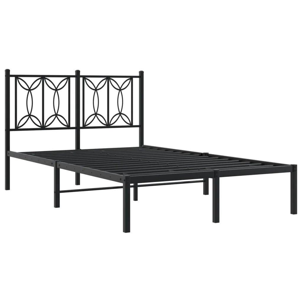 Giroletto con Testiera-Struttura Letto con testiera in Metallo Nero 120x190 cm 207122