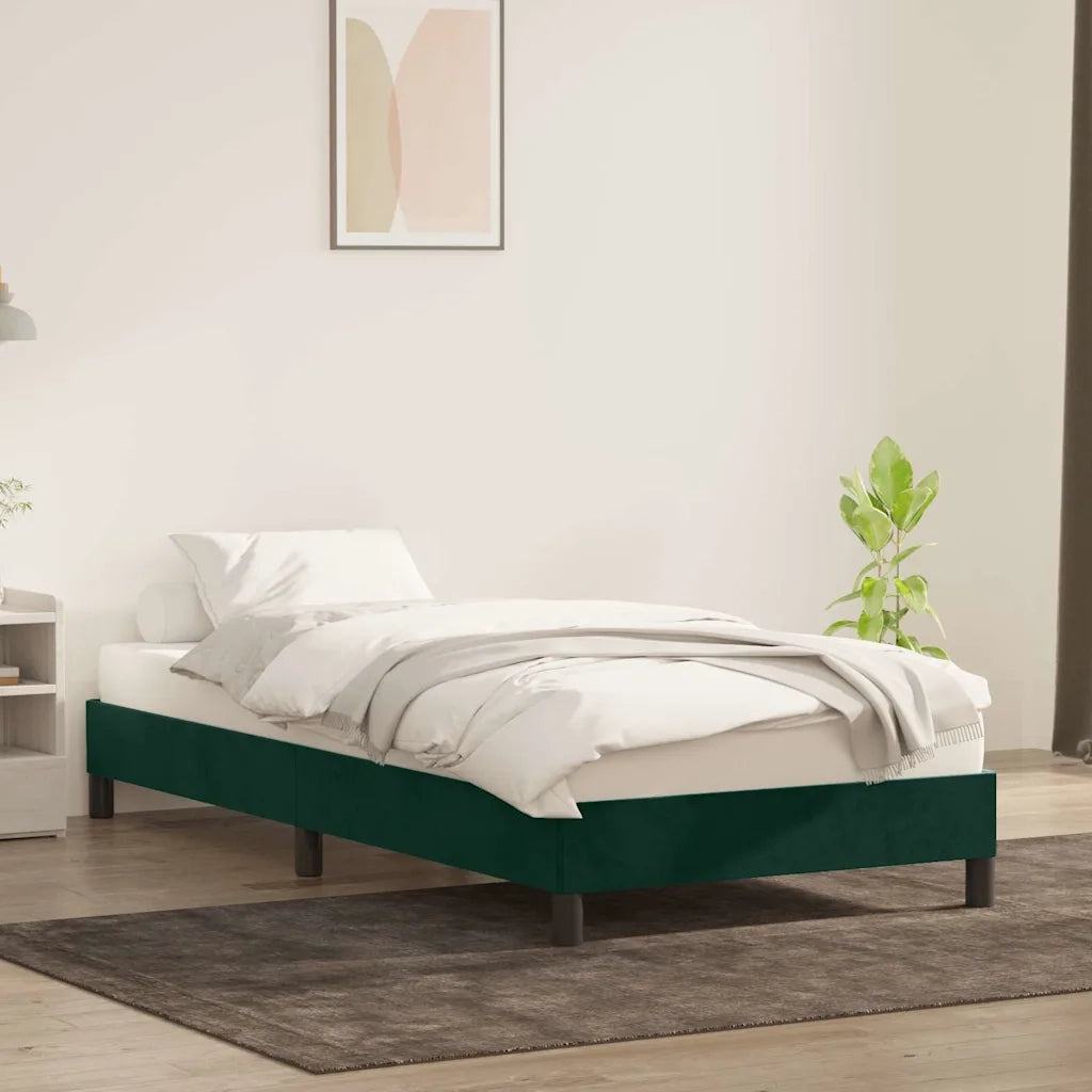 Giroletto senza Materasso Verde Scuro 90x220 cm in Velluto 4101388