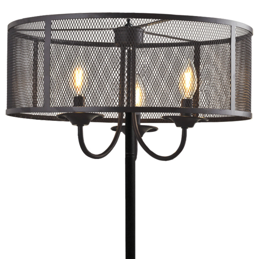 Lampada da terra nera SOHO 3xE14 acciaio Polux 310880